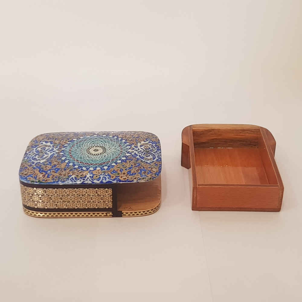 Persian Wooden Playing Card Box – Khatam Enameled Tazhib