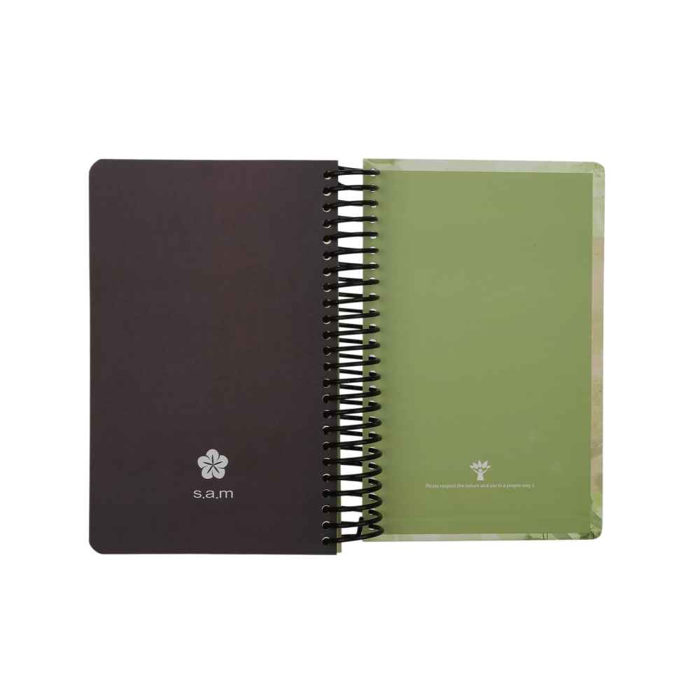 1402 Persian Calendar Planner with Leaf Pattern in Green