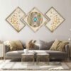 3 pcs Islamic Poster Print - Ayatul Korsi Framed Wall Art