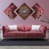 3 pcs Purple Islamic Poster Print - Ayatulkursi Framed Wall Art