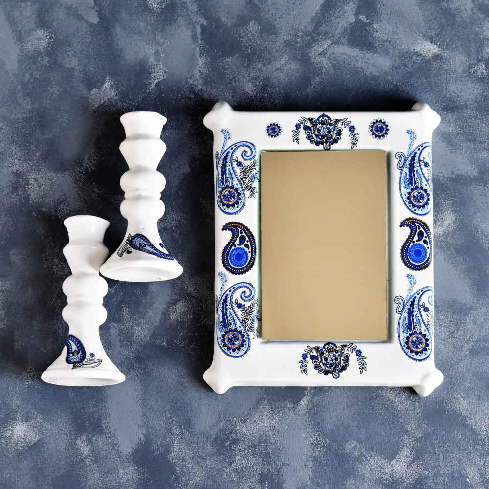 Haftseen Set Dishes with Mirror suitable for Nowruz Mandegar (9 Pcs)