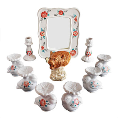 Haftseen Set Dishes with Mirror suitable for Nowruz Morghe Amin (10 Pcs)