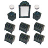 Haftseen Set Dishes with Mirror suitable for Nowruz Noghte Koob