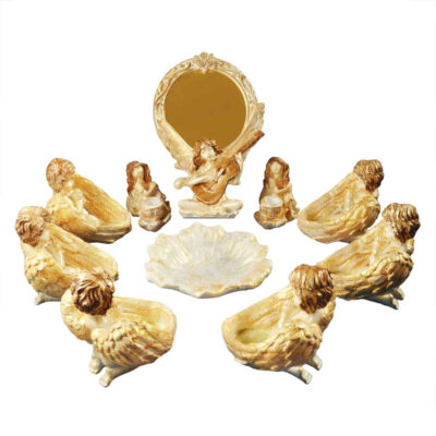 Haftseen Set Dishes with Mirror suitable for Nowruz Parsa (10 Pcs)