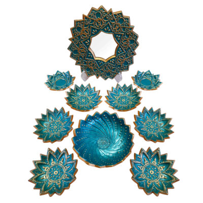 Haftseen Set Dishes with Mirror suitable for Nowruz Mahya