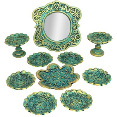 Haftseen Set Dishes with Mirror suitable for Nowruz Orsi