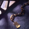 Islamic Brown Necklace with Bismillah Pendant