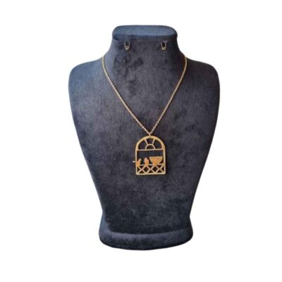 Persian Brass Necklace - Morgh Amin Bird Minimalist Design