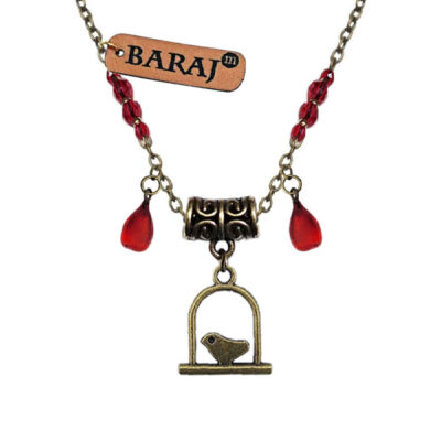 Persian Metal Necklace - Morgh Amin Bird Minimalist Design