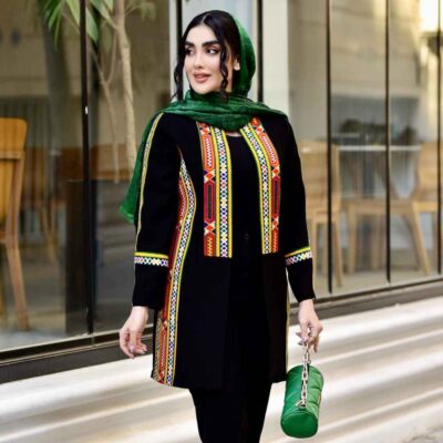 Persian Embroidered Tunic Manto and Pants Set Jasmine with Traditional Details