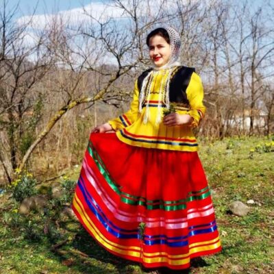 Girls' Traditional Gilaki Clothing Set with Traditional Northern Iranian Design