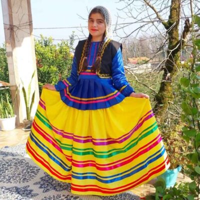 Girls' Traditional Gilaki Clothing Set with Traditional Northern Iranian Design