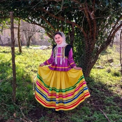 Girls' Traditional Gilaki Clothing Set with Iranian Ethnic Design