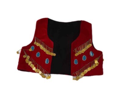 Persian Handwoven Cropped Velvet Vest with Traditional Dorin Design