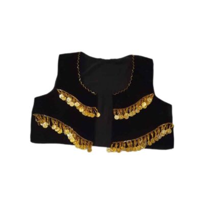 Persian Handwoven Cropped Velvet Vest with Traditional Sonati Design