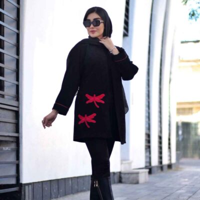 Persian Casual Tunic Manto Dragonfly with Artistic Detail