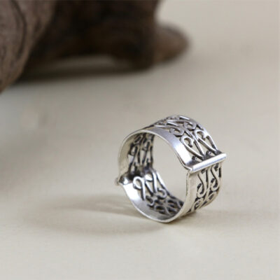 Silver Coated Filigree Band Ring for Women – Infinity Design, Bohemian Style