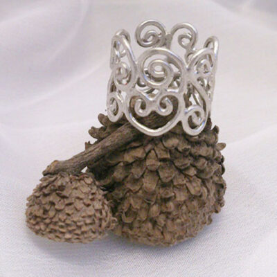 Silver Coated Filigree Band Ring for Women – Moshabak Design, Bohemian Style