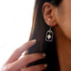 Persian Steel Earrings Model Pomegranate