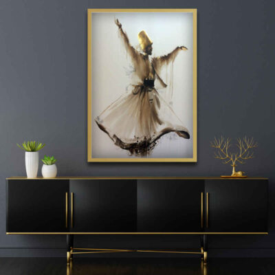 Rumi Framed Print Wall Art with Persian Calligraphy
