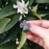 Persian Silver Ring with Jade Gemstone for Women