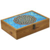 Tile Motif Wooden Tea Organizer – Elegant Box with Compartments