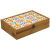 Floral Design Wooden Tea Chest – Persian Pattern with Organized Compartments