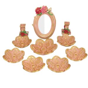 Pottery Haftseen Set Dishes with Mirror suitable for Nowruz Parva