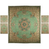 Persian Bedspread Set – Oriental Style Double Size with Termeh Fabric – Green Reyhan