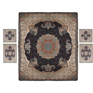 Persian Bedspread Set – Oriental Style Double Size with Termeh Fabric – Toranj