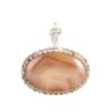 Persian Silver Pendant Classic Style with Agate Gemstone Rasta