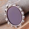 Persian Silver Pendant Classic Style with Agate Gemstone Taraneh