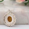 Persian Silver Pendant Classic Style with Agate Gemstone Sam
