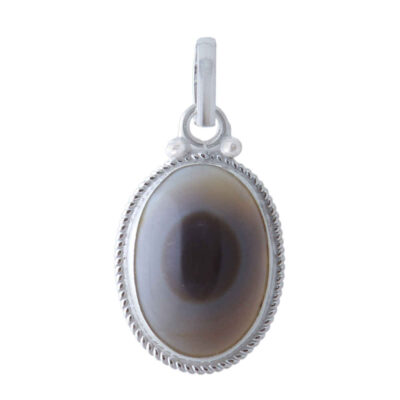 Persian Silver Pendant Necklace with Sulemani Agate - Traditional Medallion