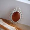 Persian Silver Pendant Classic Style with Yemeni Aqeeq Gemstone Sima