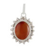 Persian Silver Pendant Classic Style with Yemeni Aqeeq Gemstone Sima