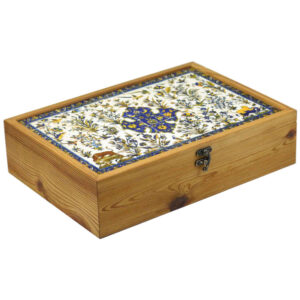 Basir Wooden Tea Organizer Chest – Handcrafted Box with Inner Compartments