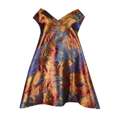 Women's Sleeveless A-Line Dress with Artistic Design for Parties, Outdoor Events and Statement Style