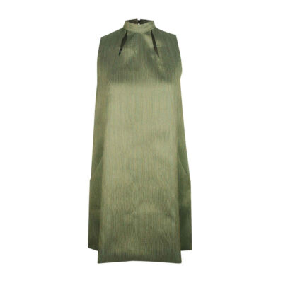 Women's Green Sleeveless Shift Dress with Minimalist Design for Casual Everyday Style