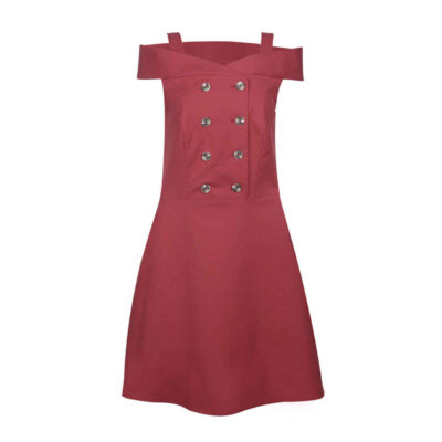 Women's Red Mini Pinafore Dress with Classic A-Line Style for Casual and Layered Looks