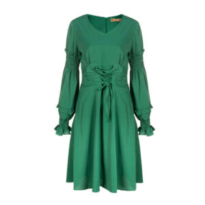 Women’s Fashion Dress – Long Sleeves in Green Model Taranom