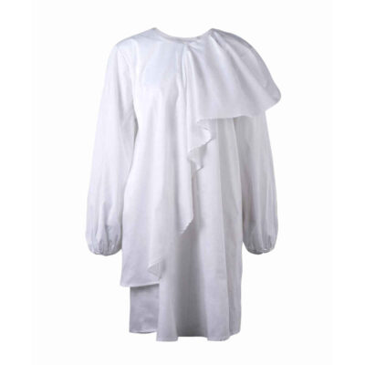 Women's Long Sleeve Shift Dress with Round Neck for Minimalist Everyday and Casual Style