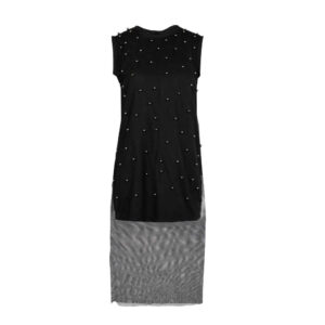 Women’s Fashion Sleeveless Dress for Outdoor with Preal Design in Black