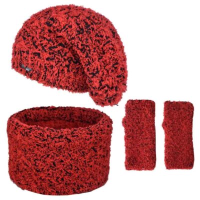 Women's Knitted Hat and Scarf Set in Cotton for Winter Fashion, Farah Model
