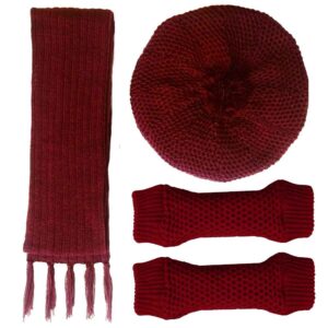 Women’s Knitted Hat and Scarf Set Model Rose