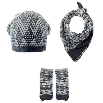 Women's Knitted Hat and Scarf Set in Cotton for Winter Fashion, Tanaz Model