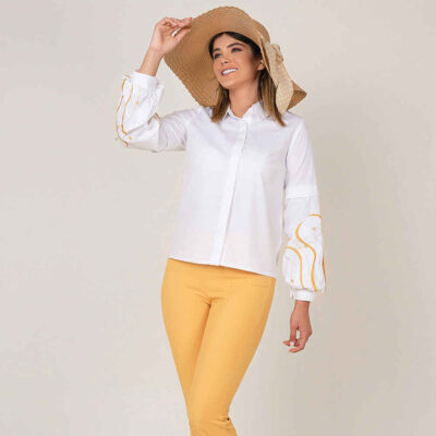 Women's Long Sleeve Blouse Model Raaz with Casual Simple Style