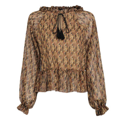 Women's Floral Long Sleeve Blouse Model Sima with Casual Style
