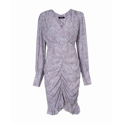 Women's Long Sleeve Sheath Dress with Snakeskin Print for Chic Evening and Statement Style