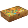 Dance Pattern Wooden Tea Organizer Chest – Storage with Compartments